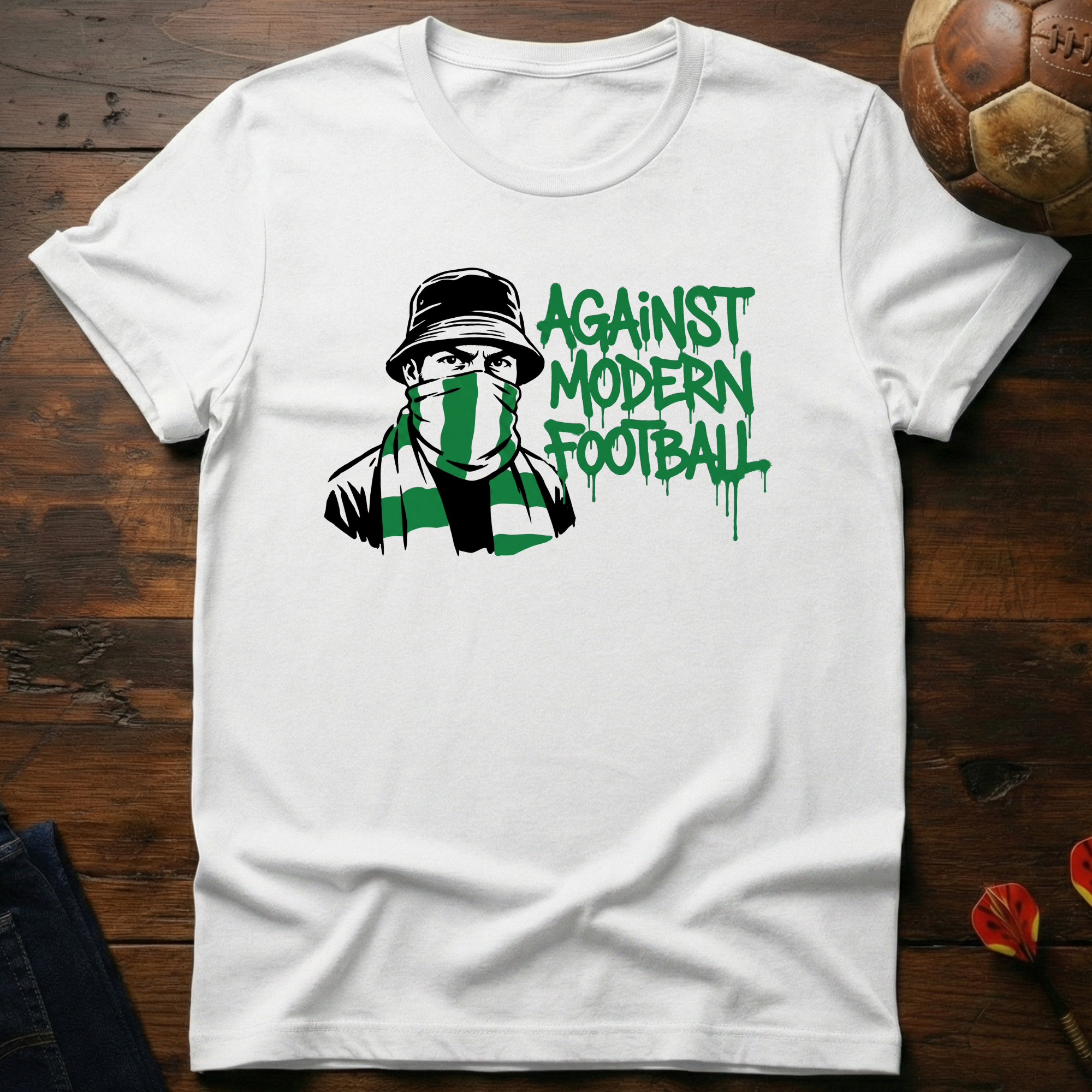 Against Modern Football - Green T-Shirt