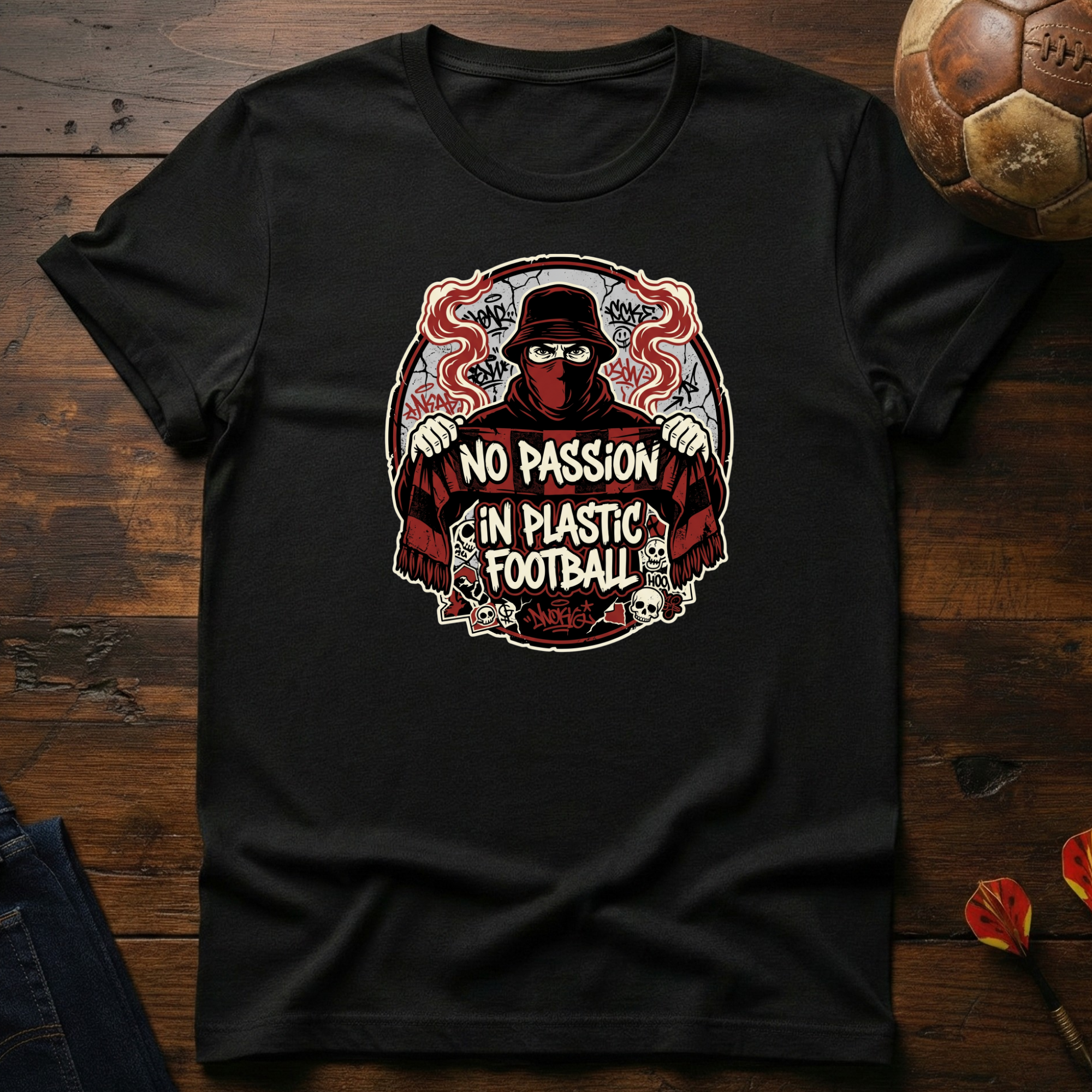 No Passion In Plastic Football T-Shirt