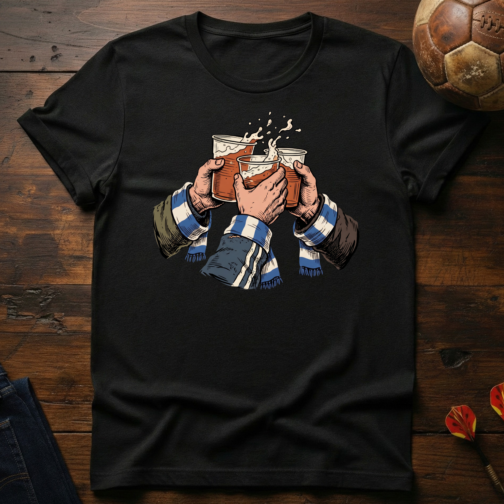 Cheers! Blue - White T-Shirt
