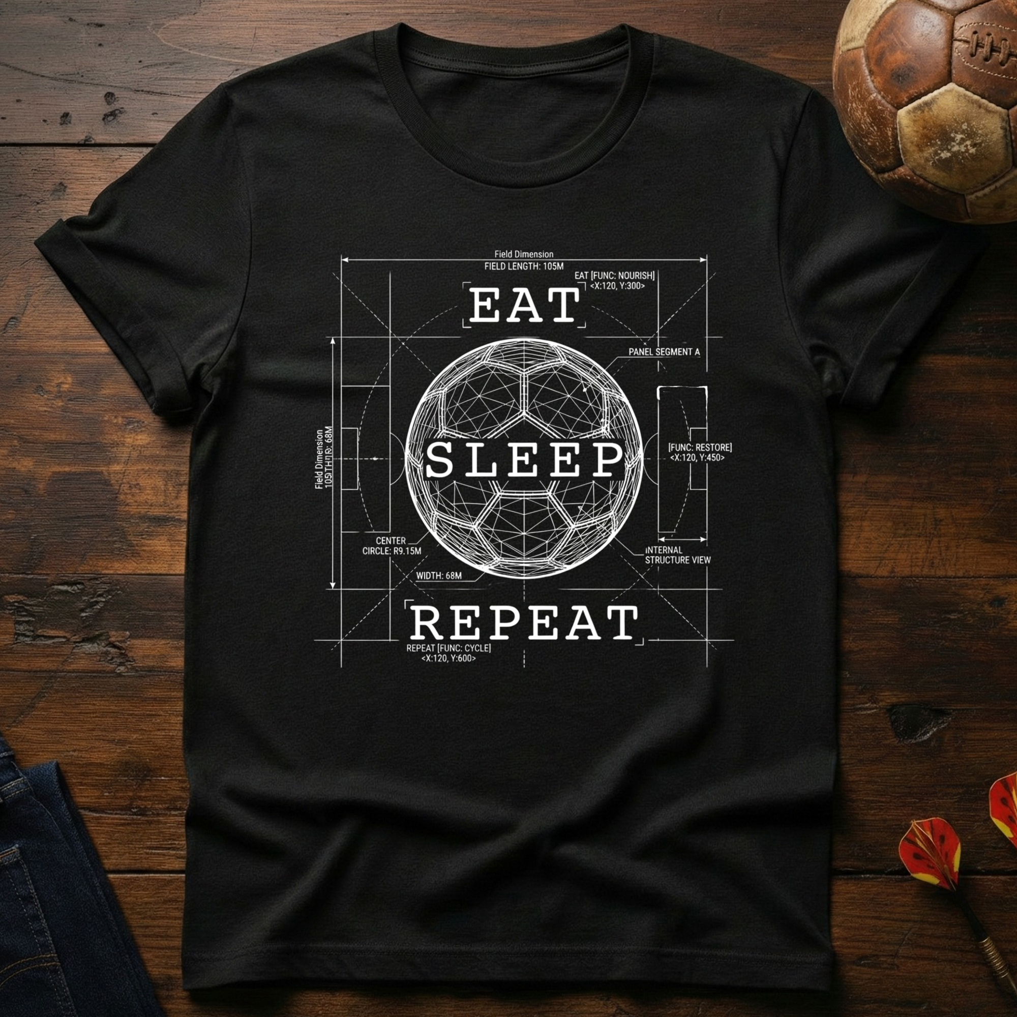 Eat Sleep Repeat Lines T-Shirt