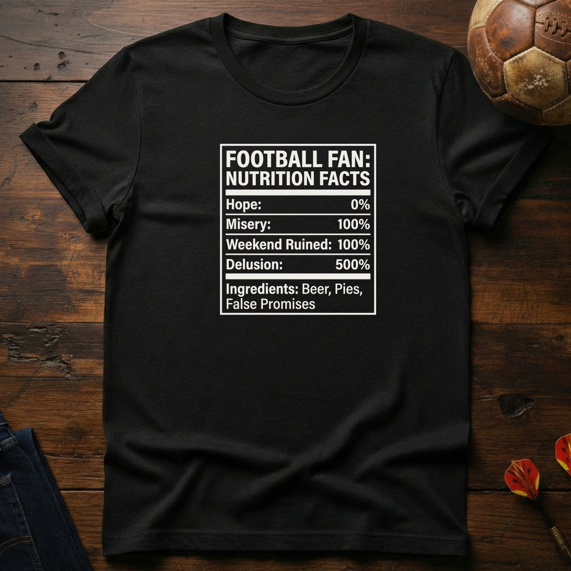Football Fan Nutrition Facts T-Shirt