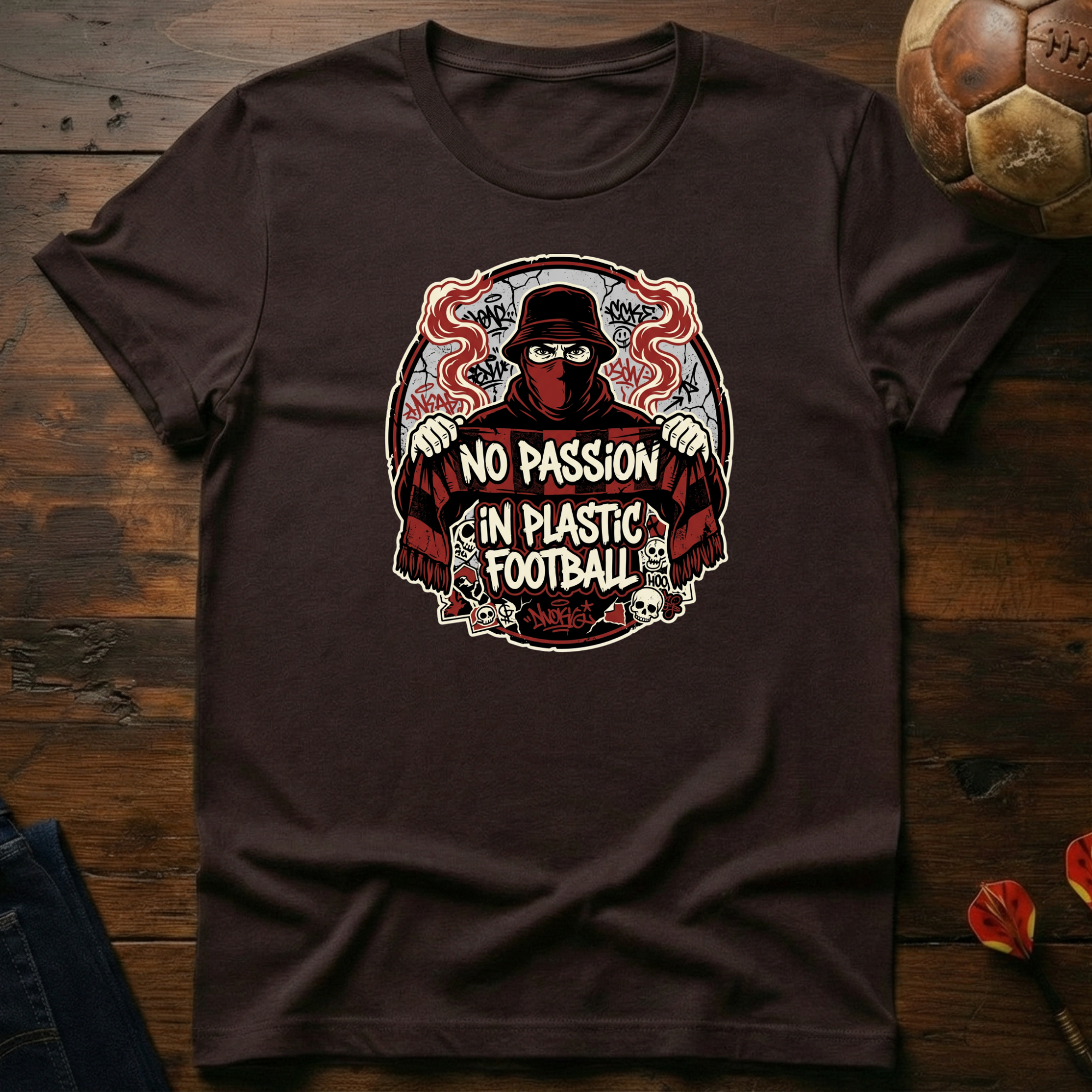 No Passion In Plastic Football T-Shirt
