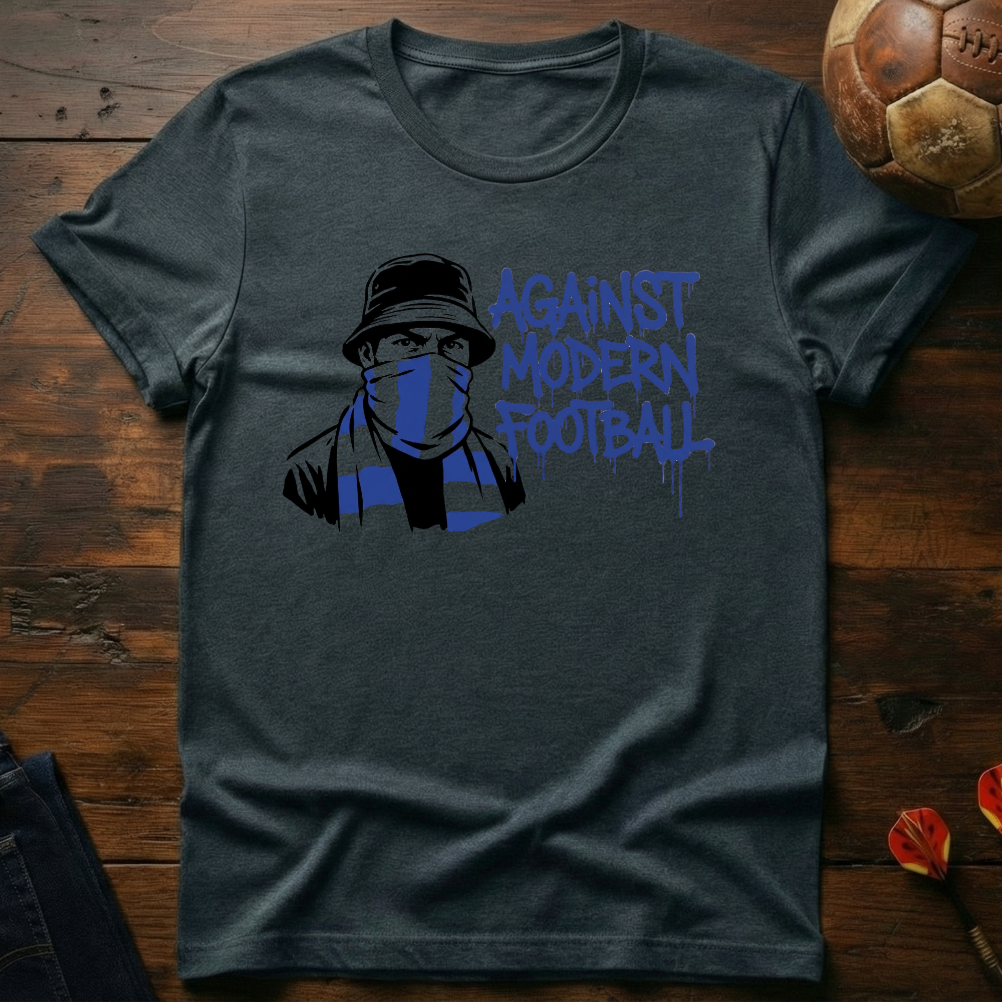 Against Modern Football - Blue T-Shirt