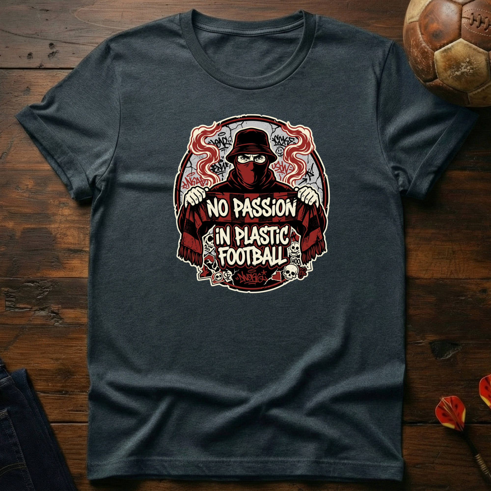 No Passion In Plastic Football T-Shirt