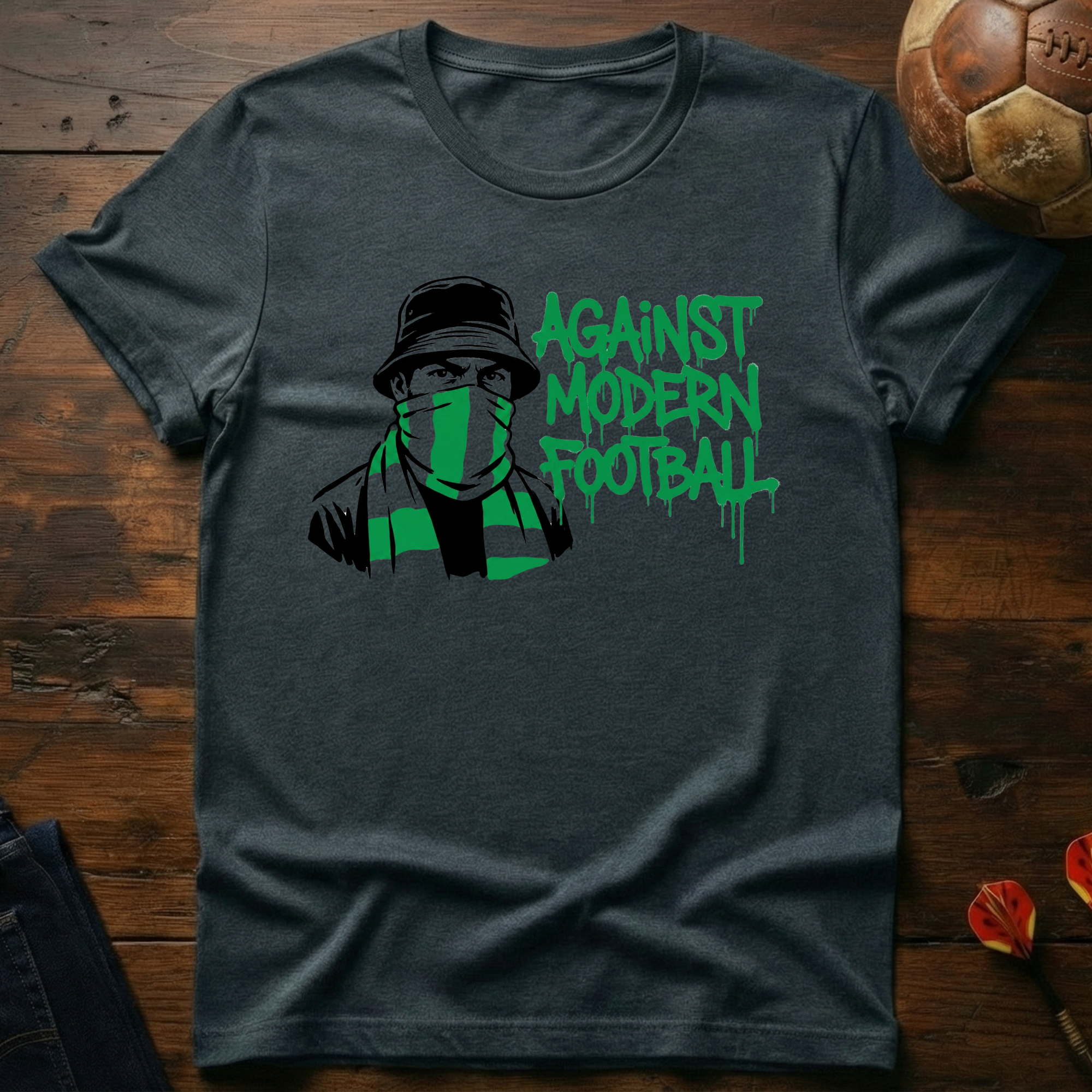Against Modern Football - Green T-Shirt