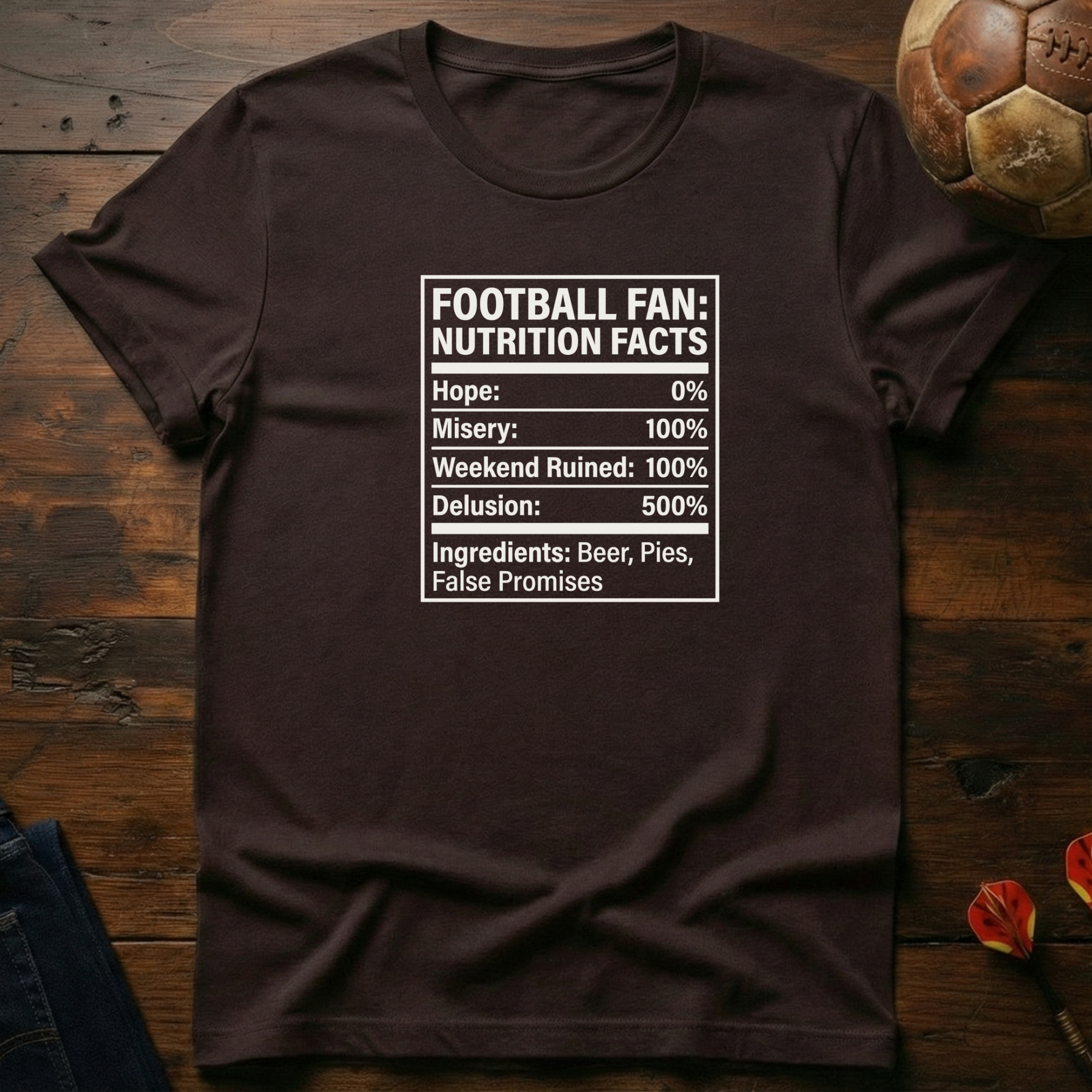 Football Fan Nutrition Facts T-Shirt