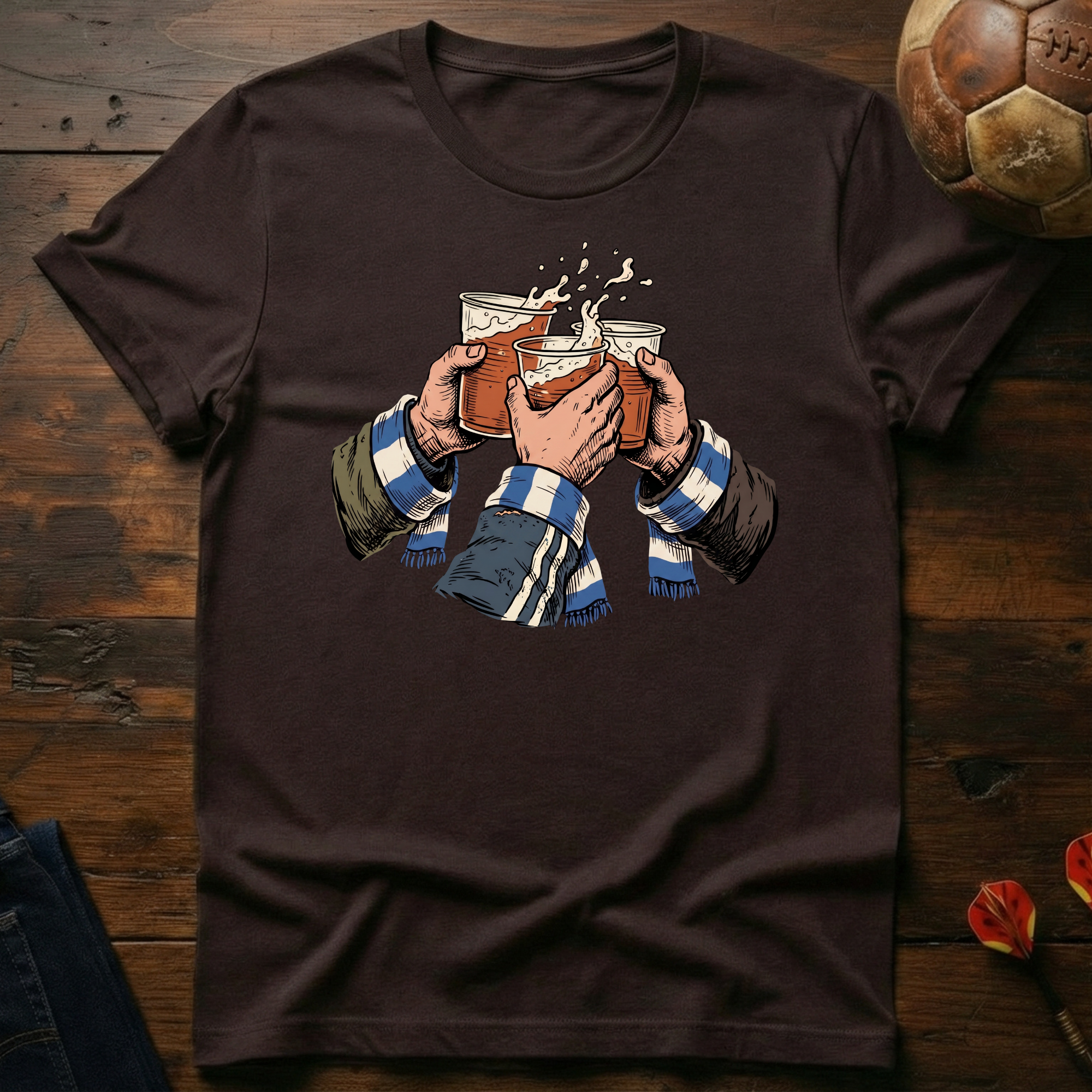 Cheers! Blue - White T-Shirt