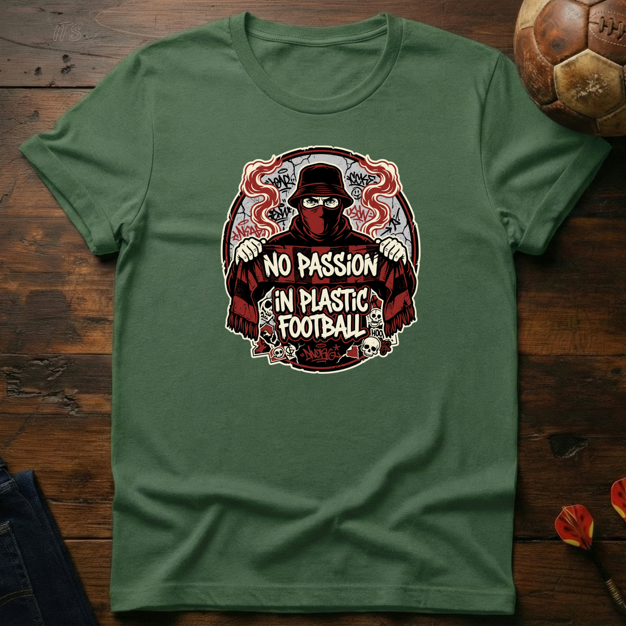 No Passion In Plastic Football T-Shirt