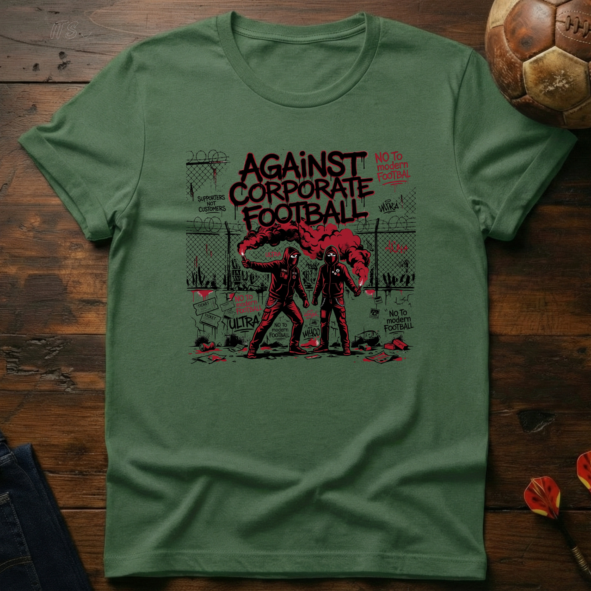 Against Corporate Football T-Shirt