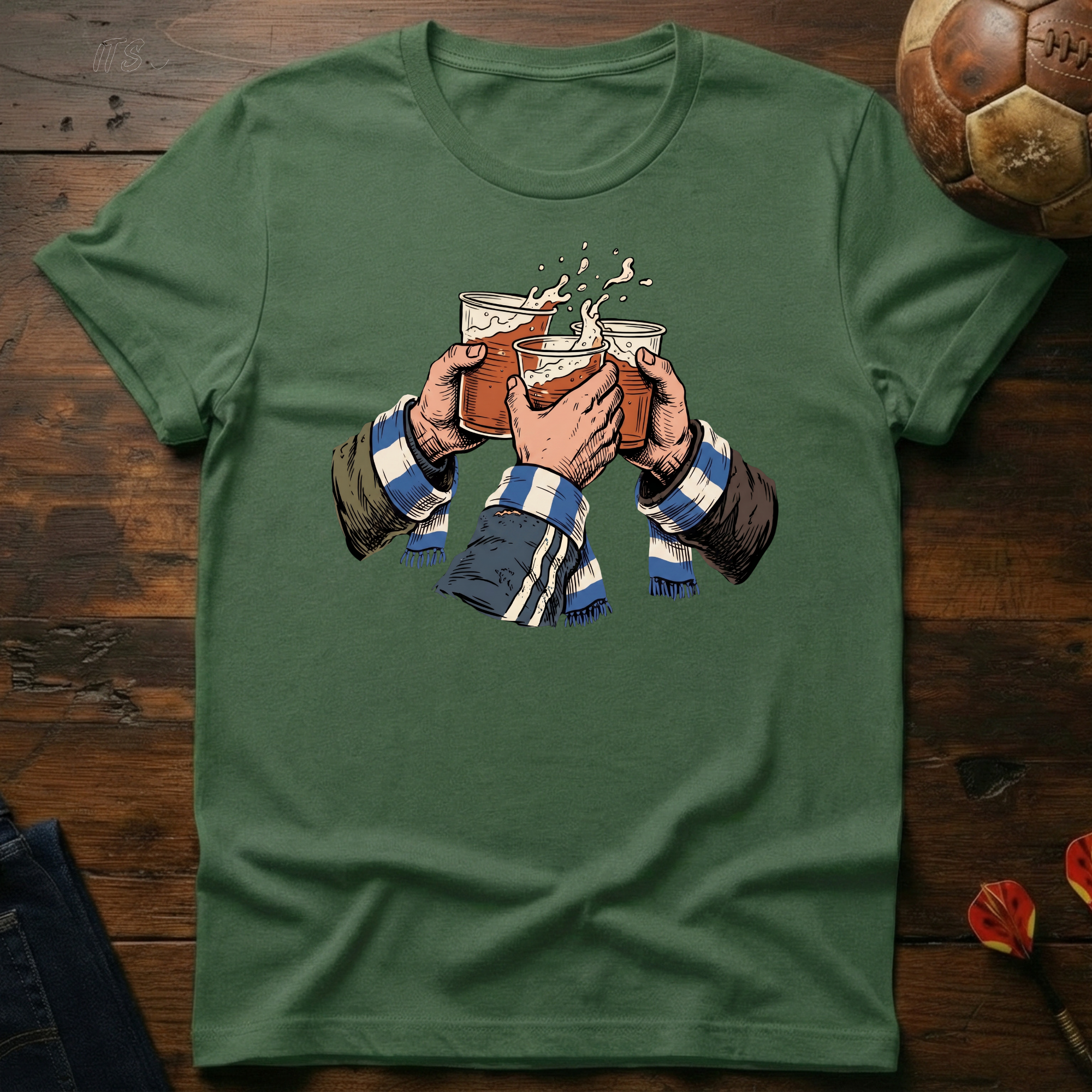 Cheers! Blue - White T-Shirt