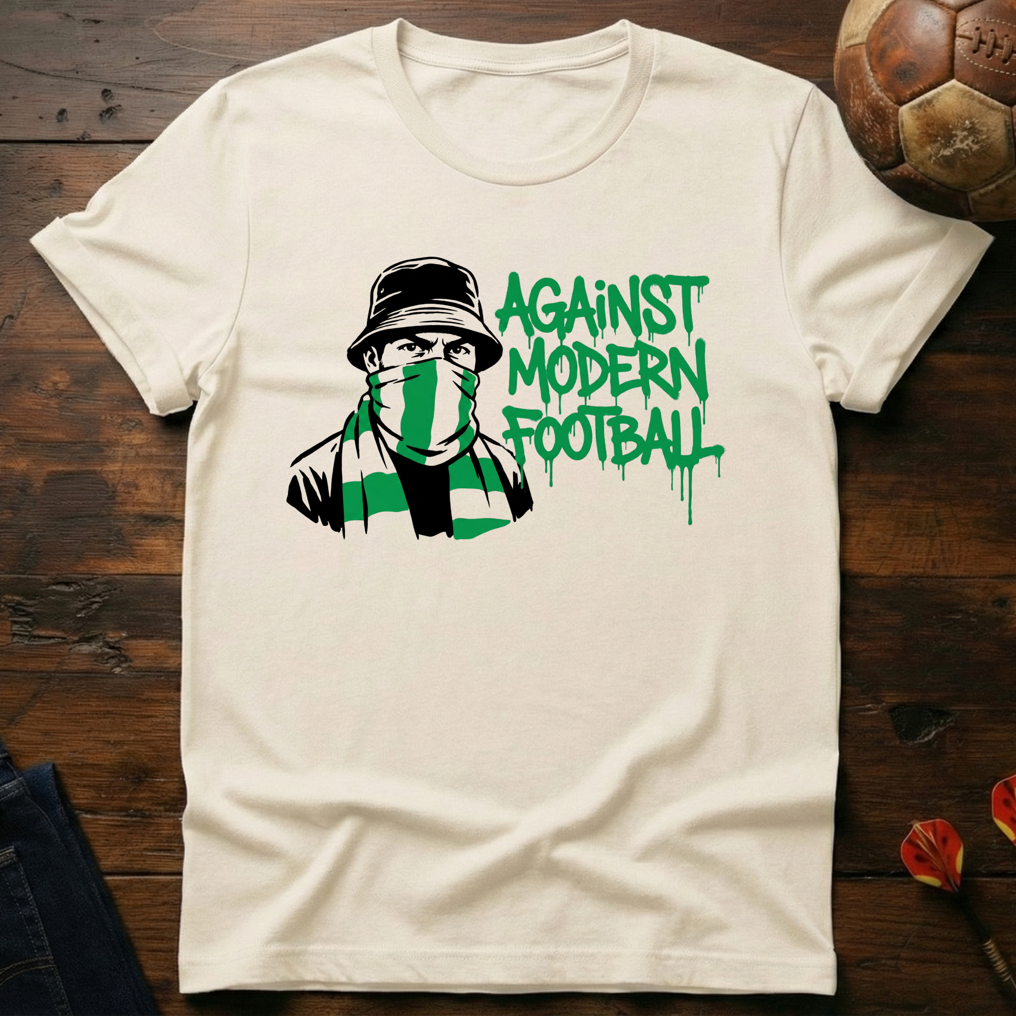 Against Modern Football - Green T-Shirt