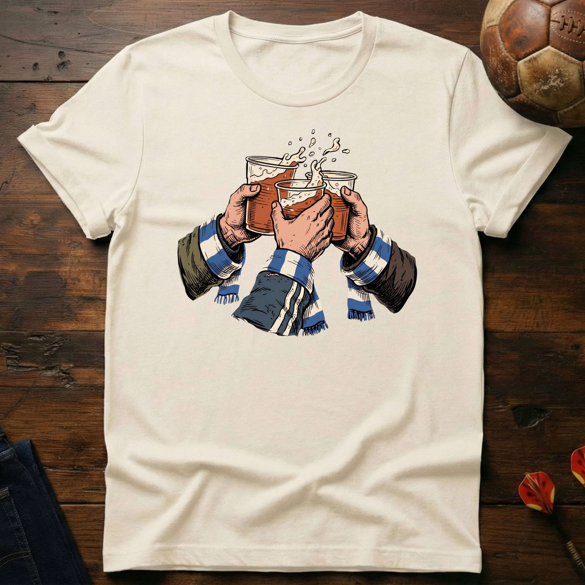 Cheers! Blue - White T-Shirt