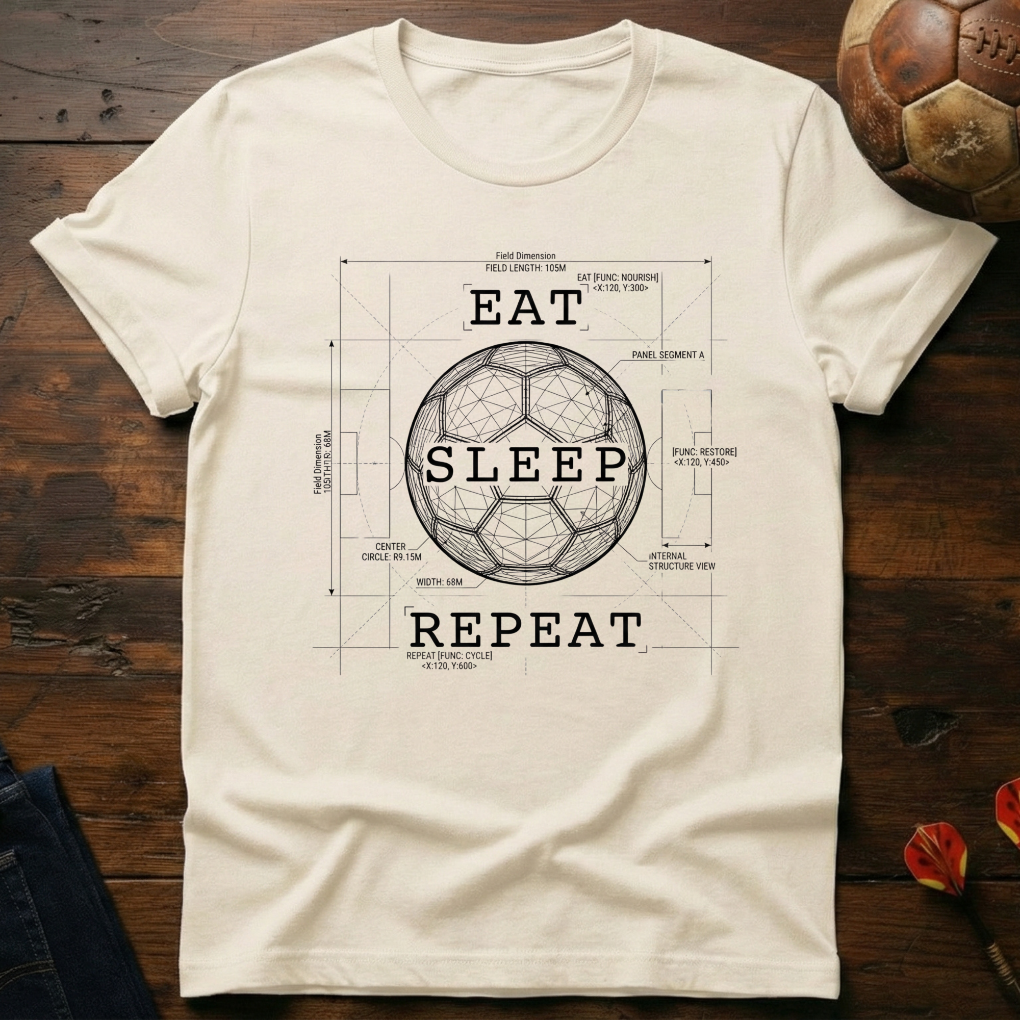Eat Sleep Repeat Lines T-Shirt