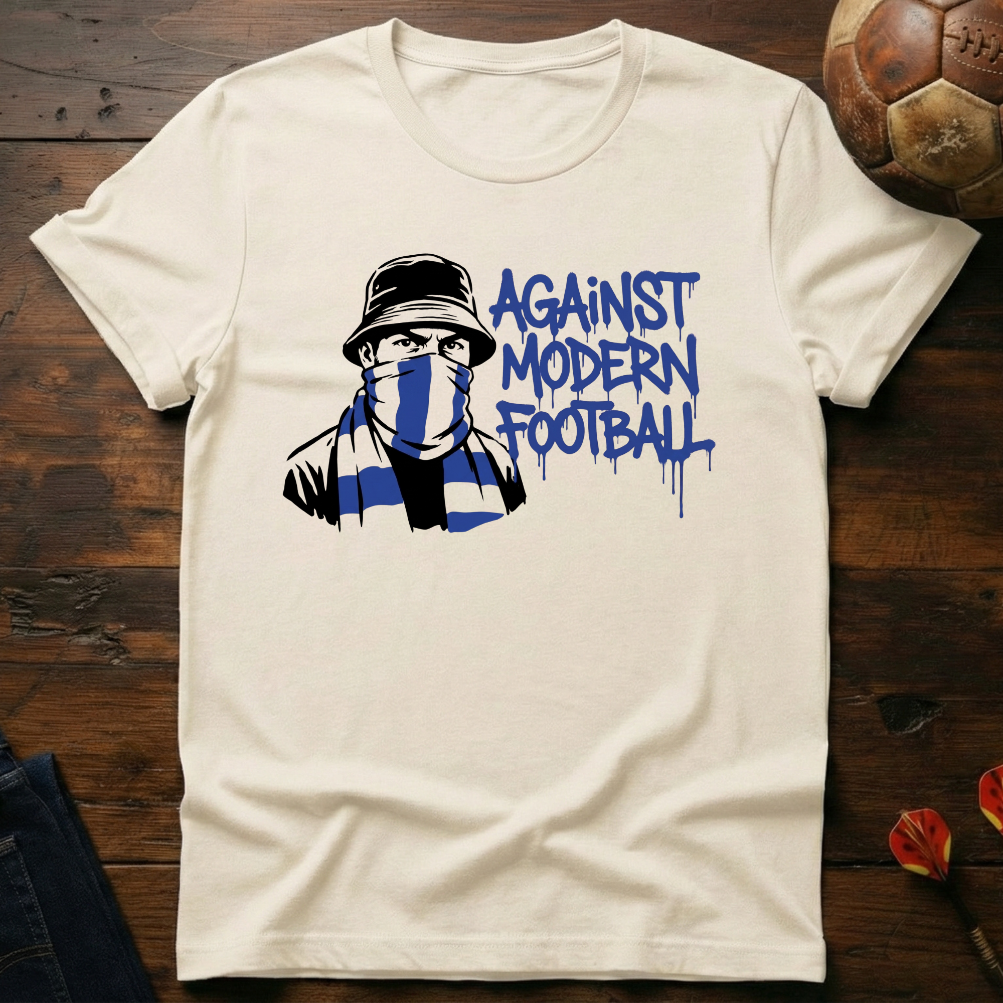 Against Modern Football - Blue T-Shirt