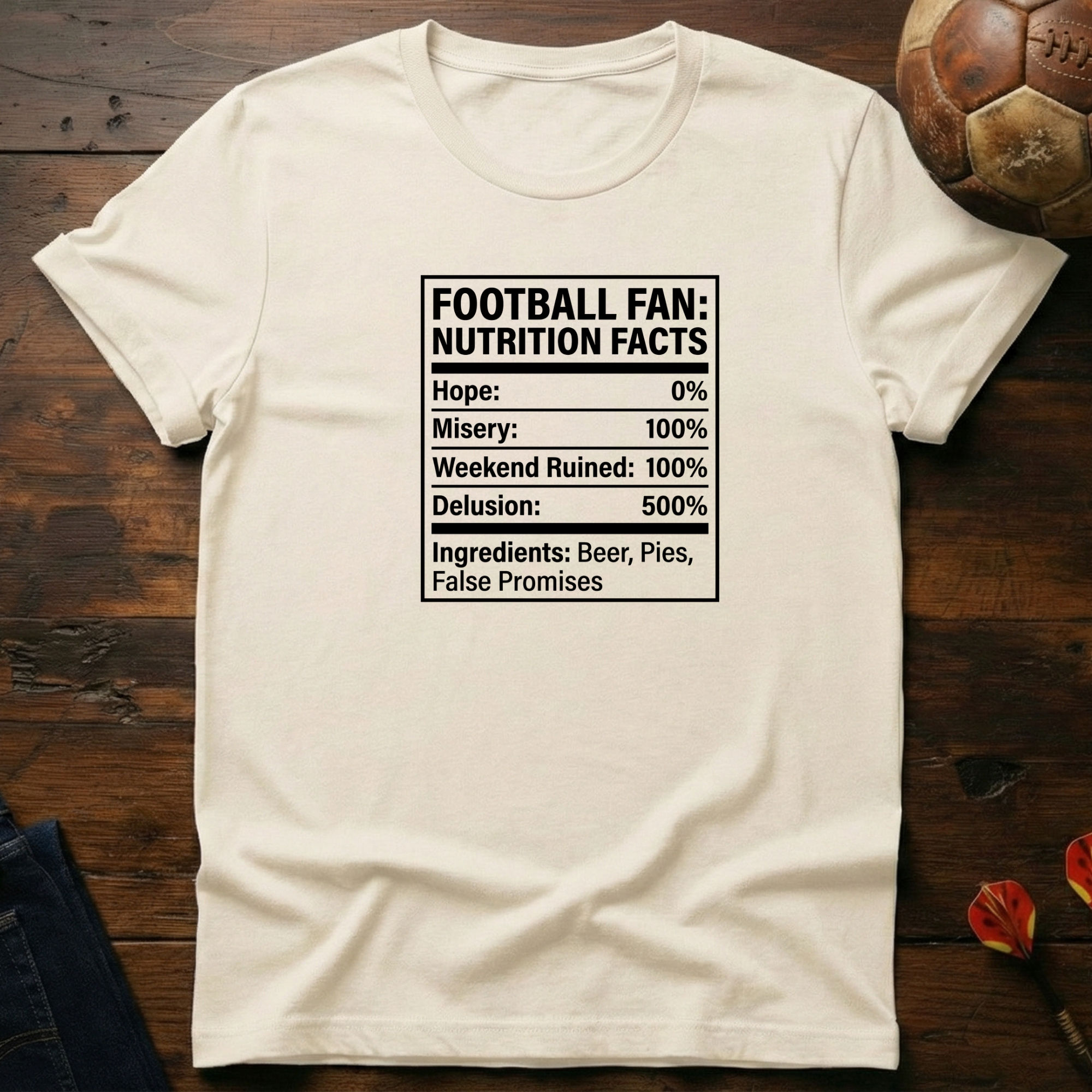 Football Fan Nutrition Facts T-Shirt