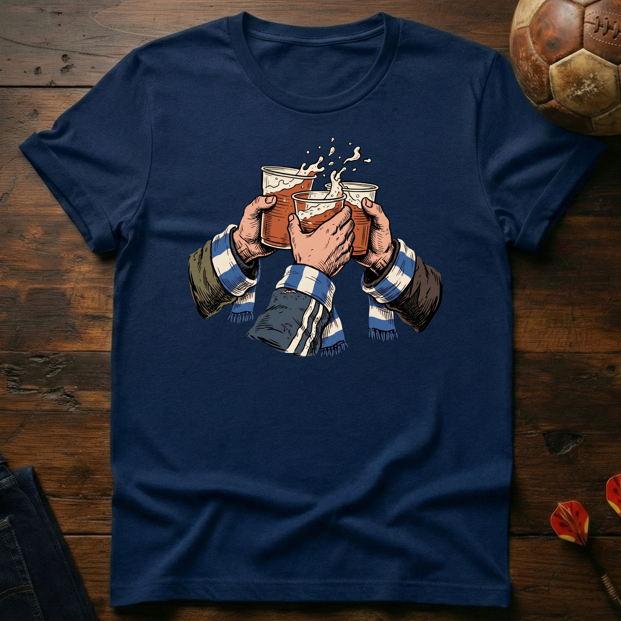 Cheers! Blue - White T-Shirt