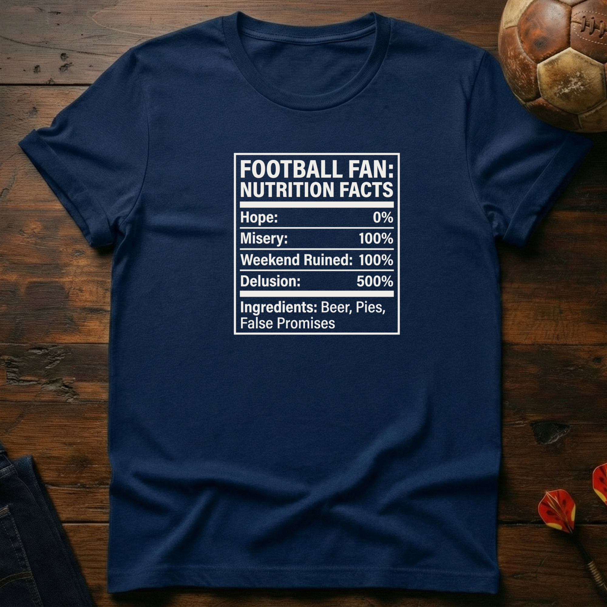 Football Fan Nutrition Facts T-Shirt