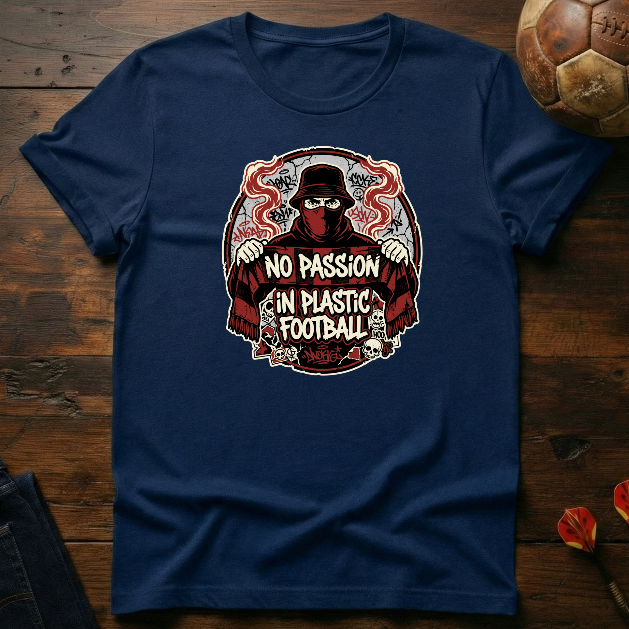 No Passion In Plastic Football T-Shirt