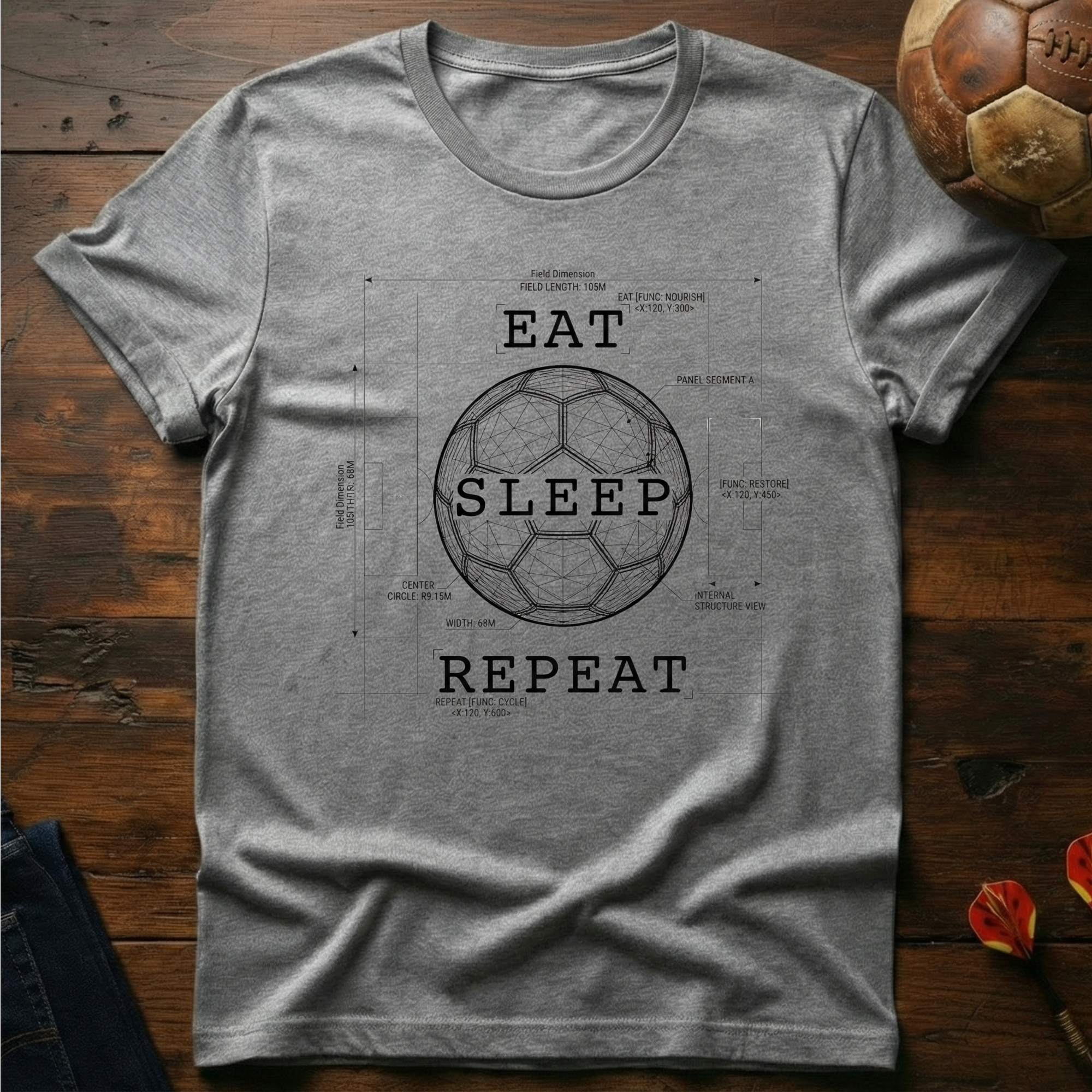 Eat Sleep Repeat Lines T-Shirt