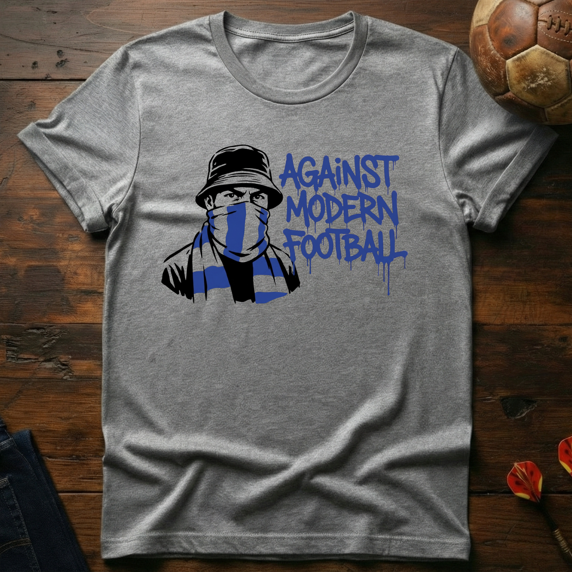 Against Modern Football - Blue T-Shirt
