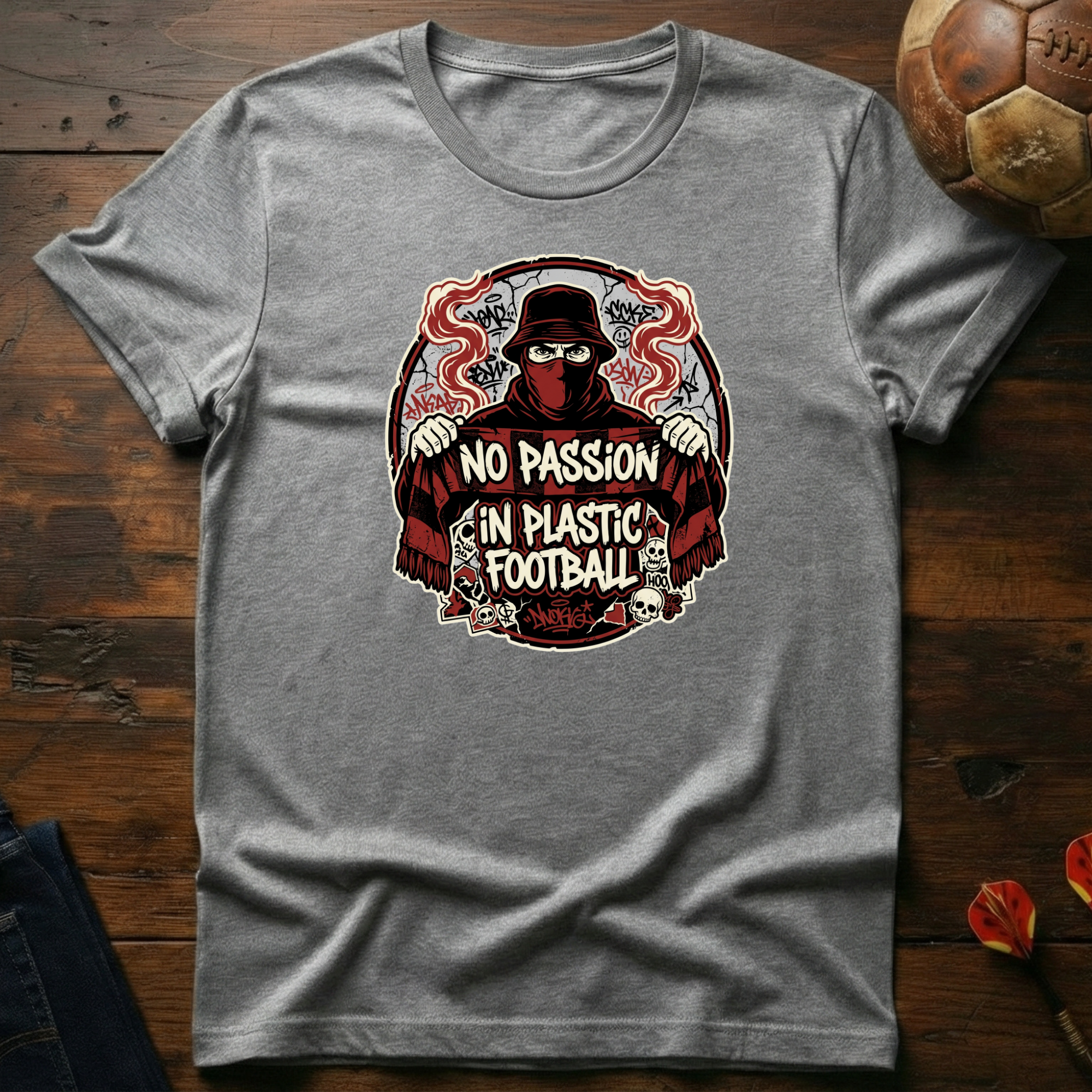 No Passion In Plastic Football T-Shirt