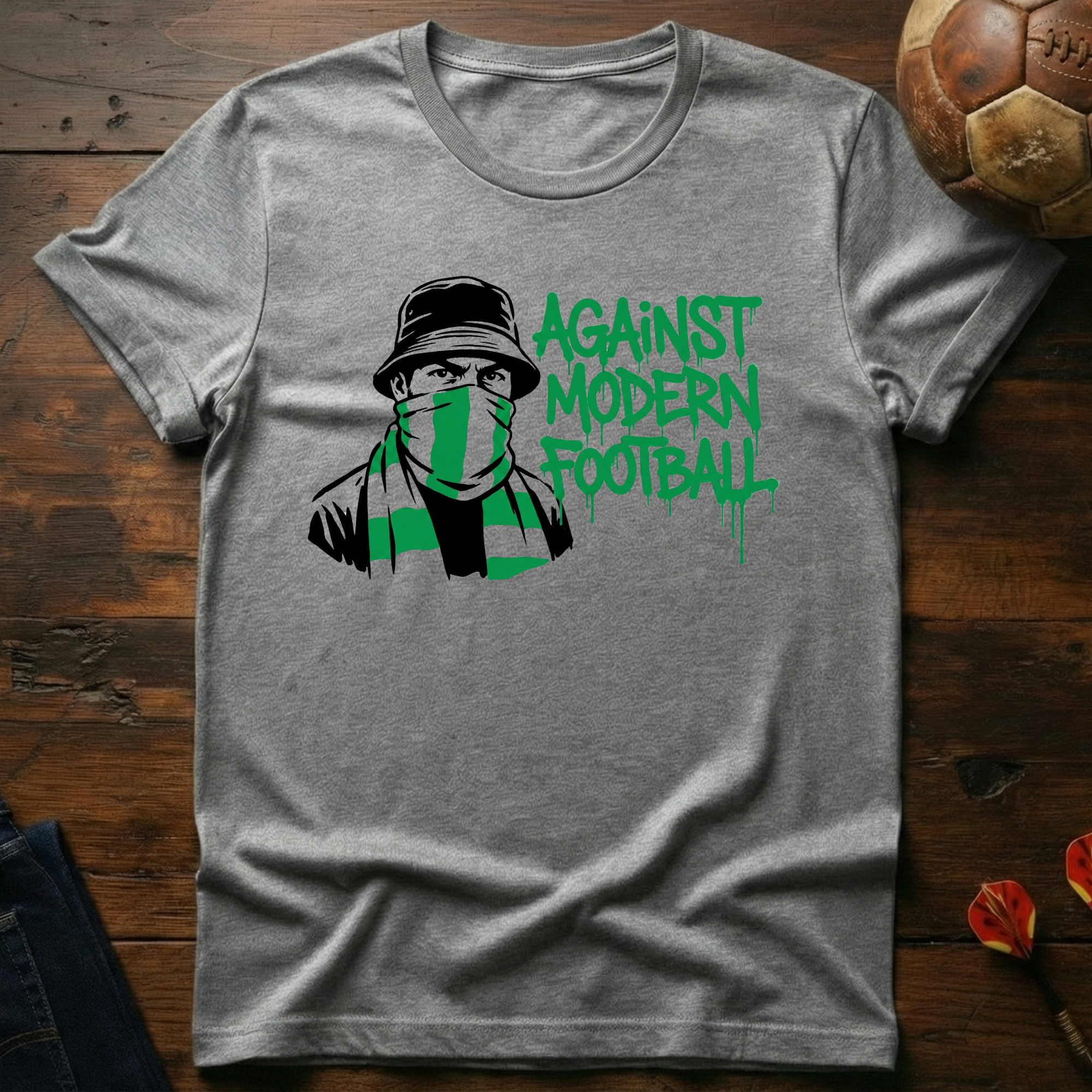 Against Modern Football - Green T-Shirt
