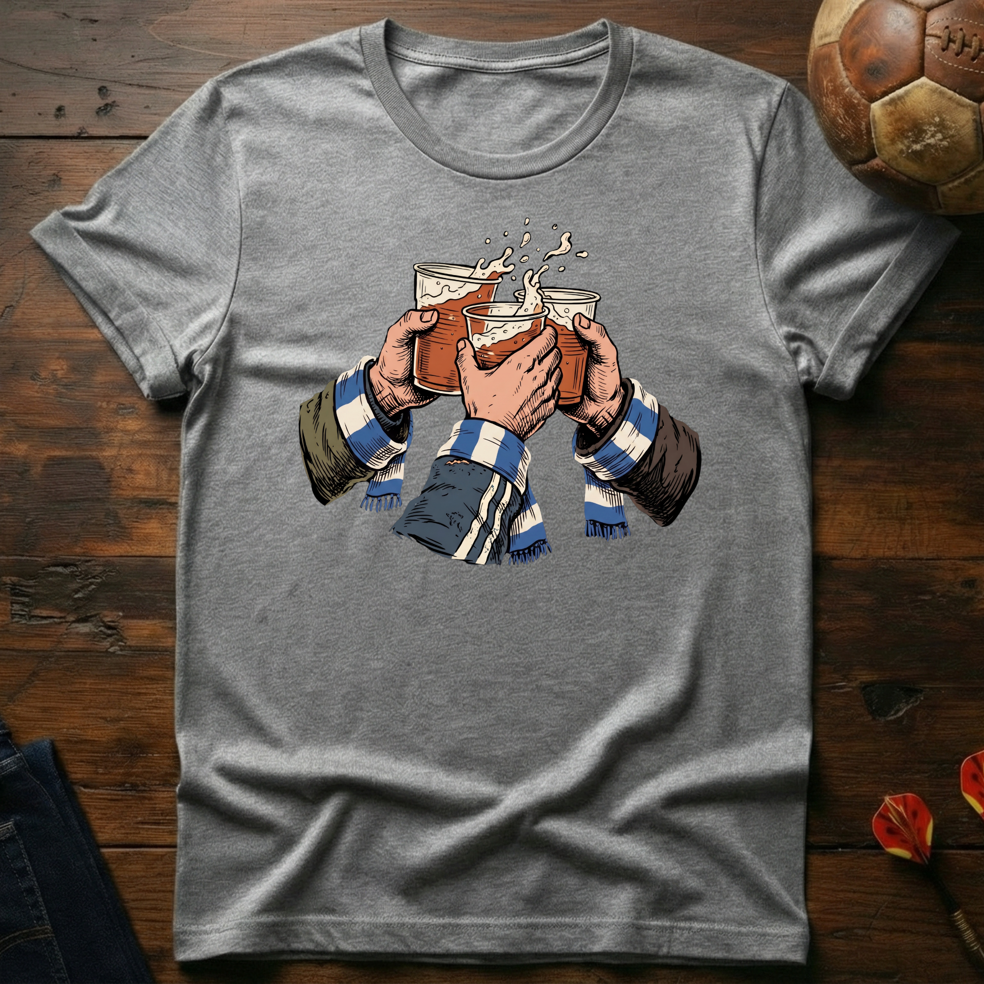 Cheers! Blue - White T-Shirt