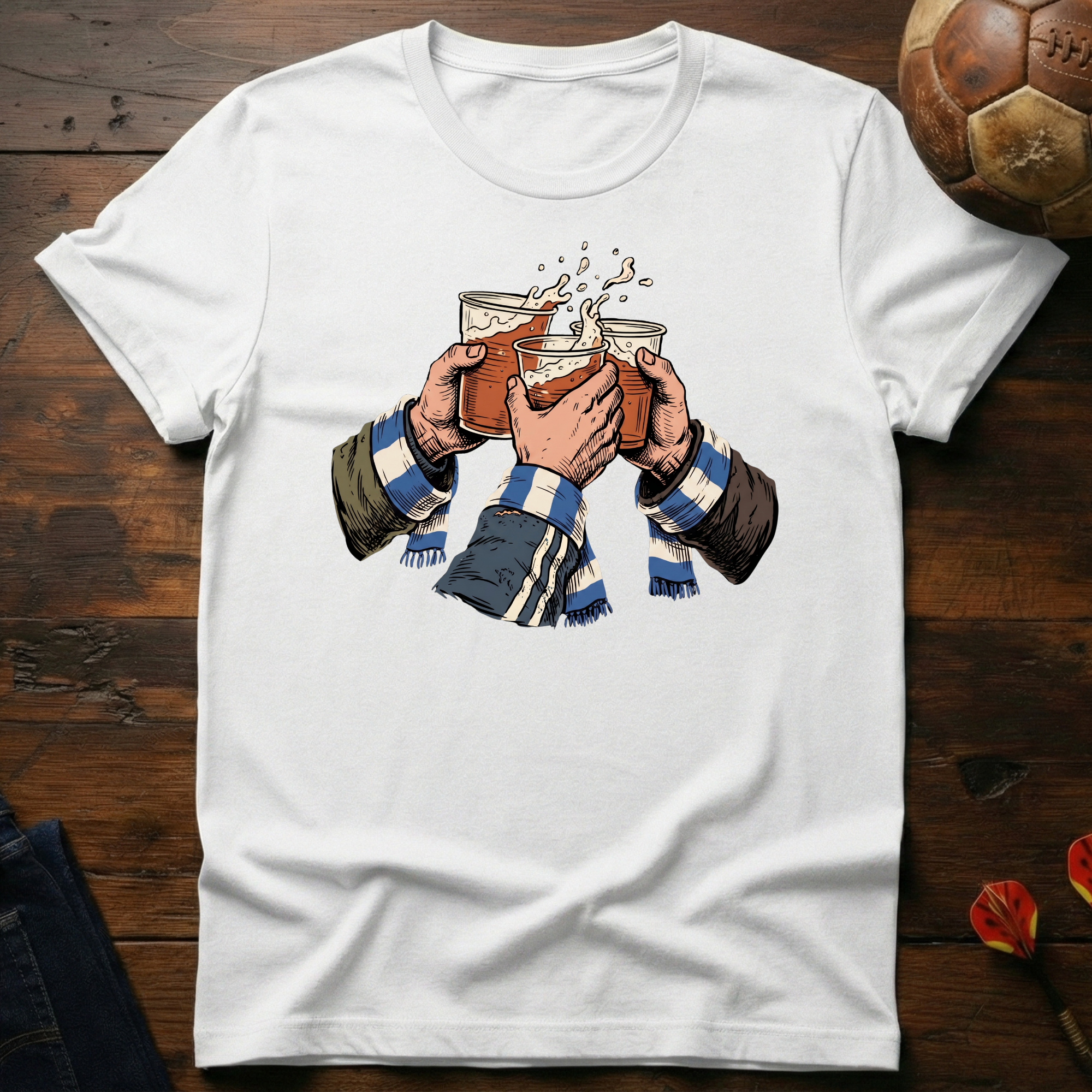 Cheers! Blue - White T-Shirt