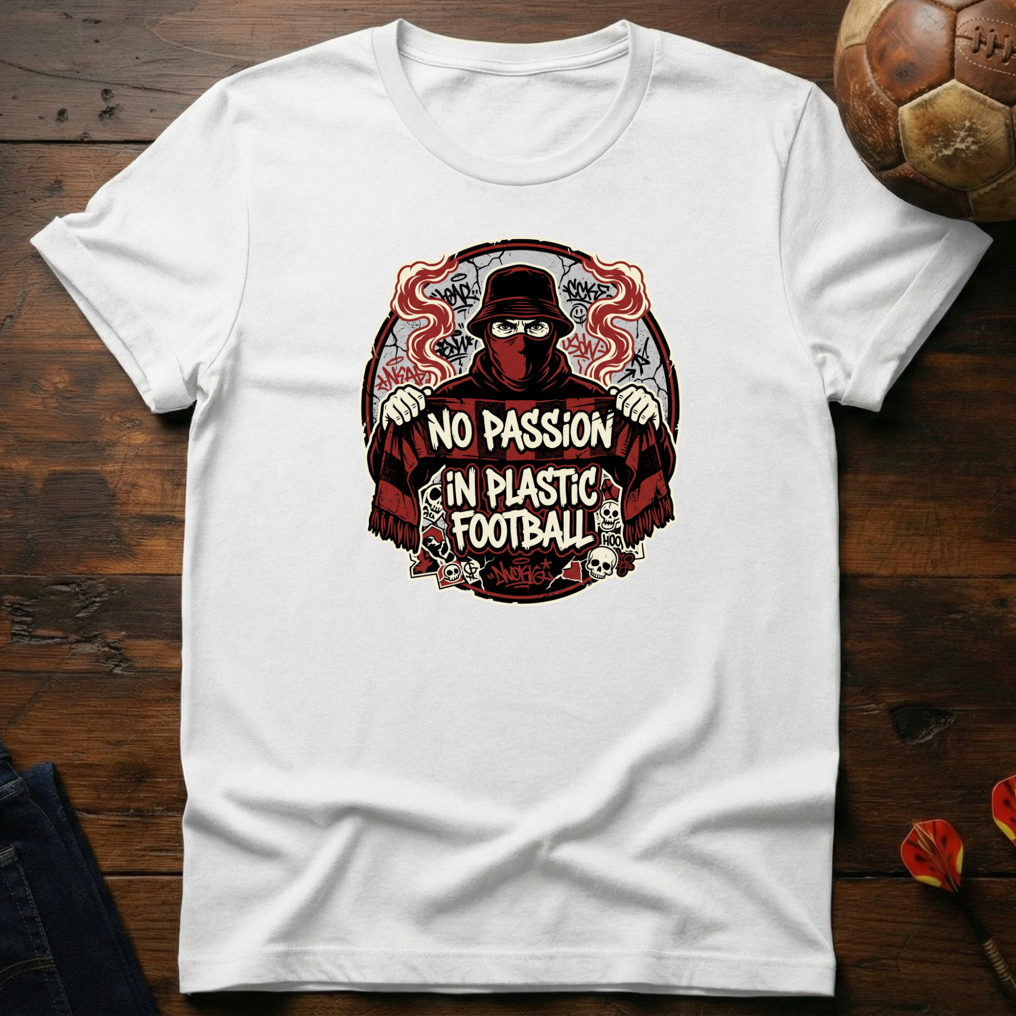 No Passion In Plastic Football T-Shirt