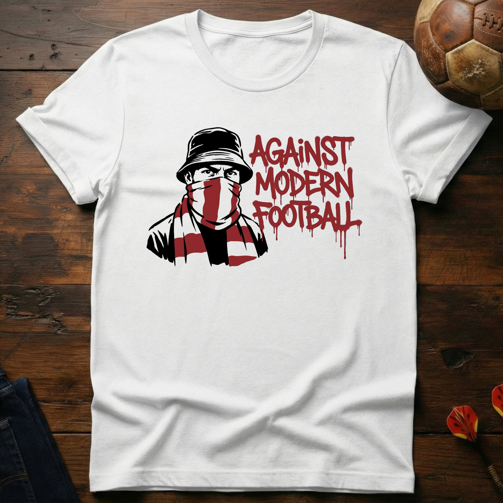 Against Modern Football - Red T-Shirt