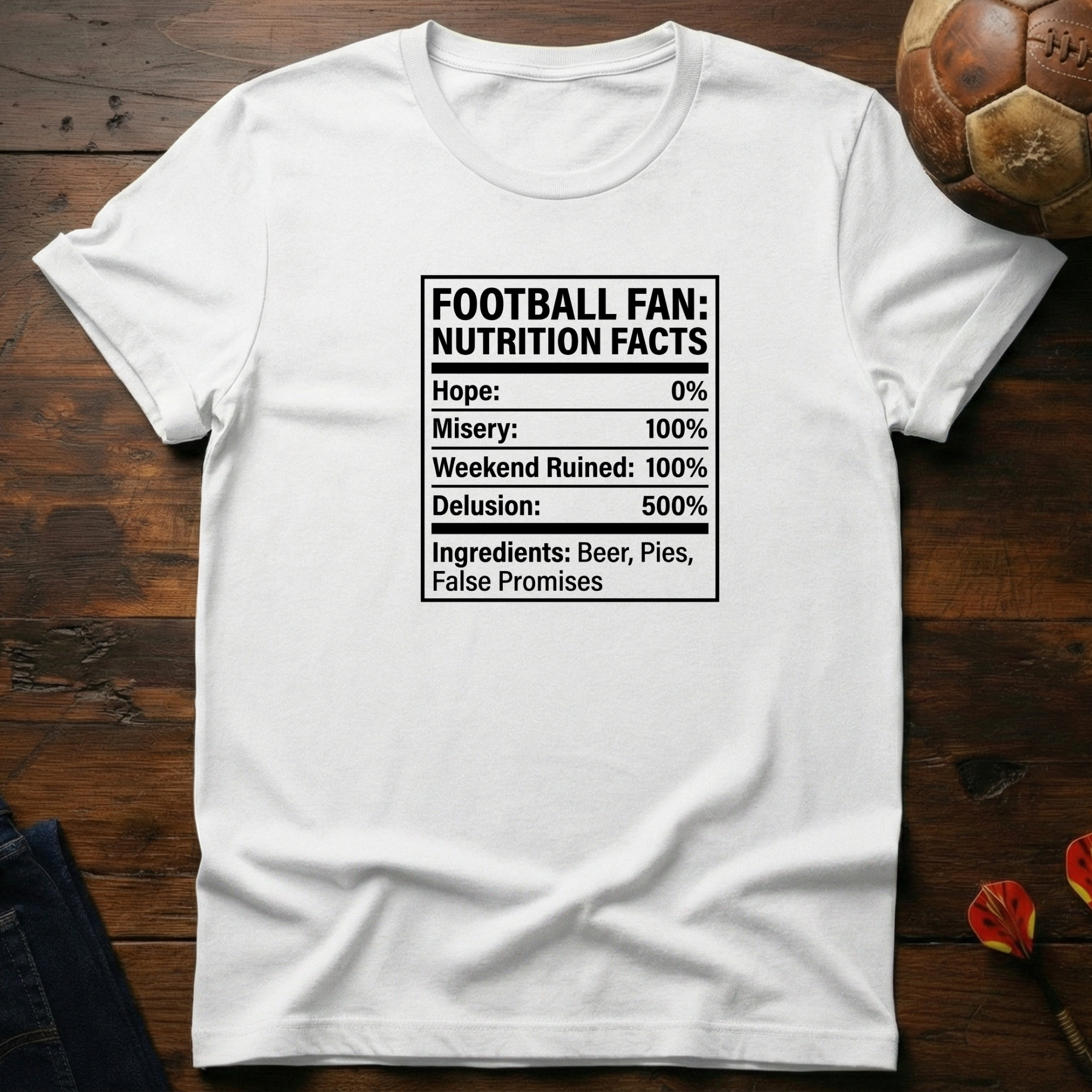 Football Fan Nutrition Facts T-Shirt