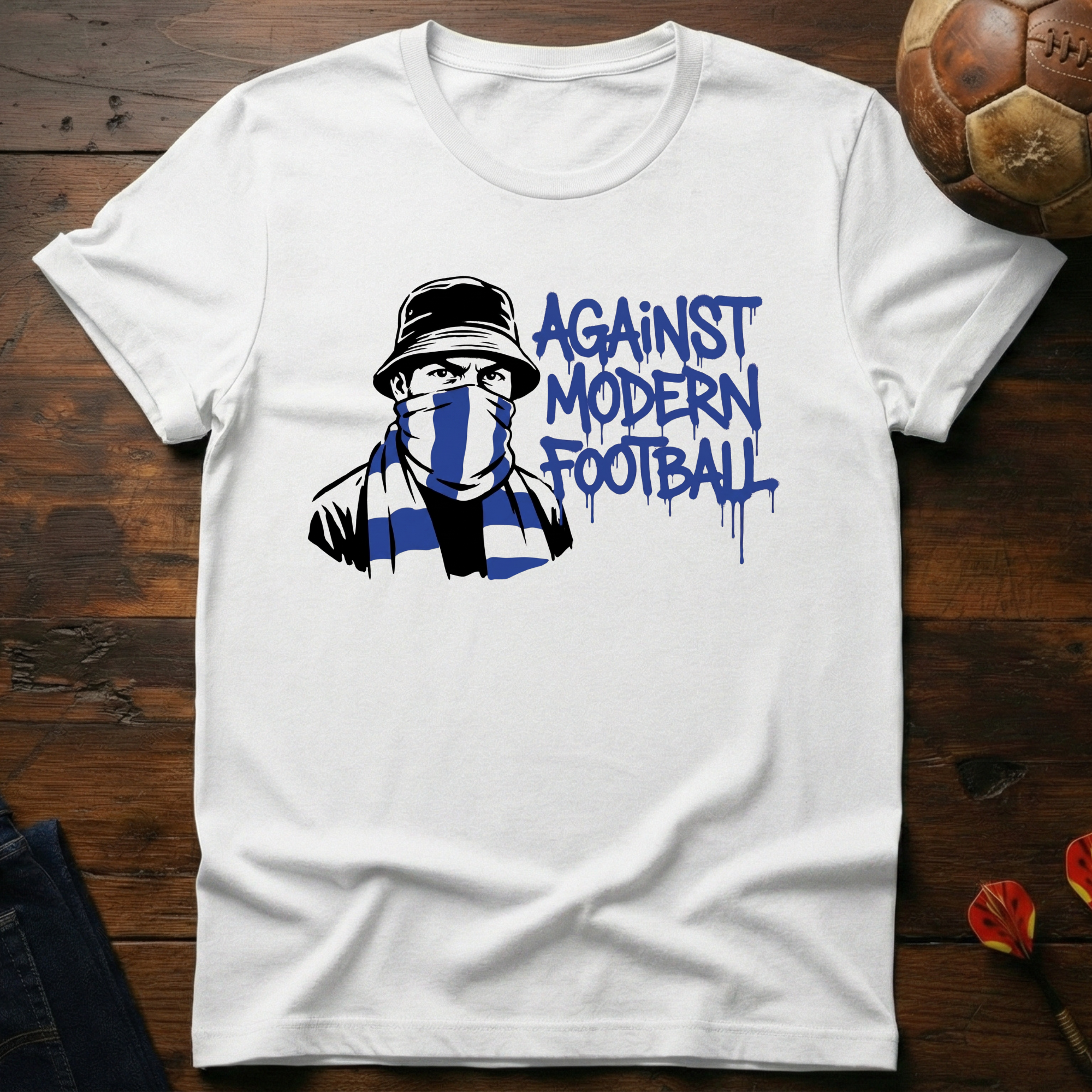Against Modern Football - Blue T-Shirt
